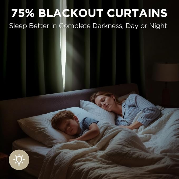 Joydeco Velvet Blackout Curtains Black Out Curtain 72 Inch Drapes | for Bedroom Living Room, Heat and Light Blocking, Thermal Insulated Luxury Heavy Duty Curtain 2 Panels Back Tab&Rod Pocket