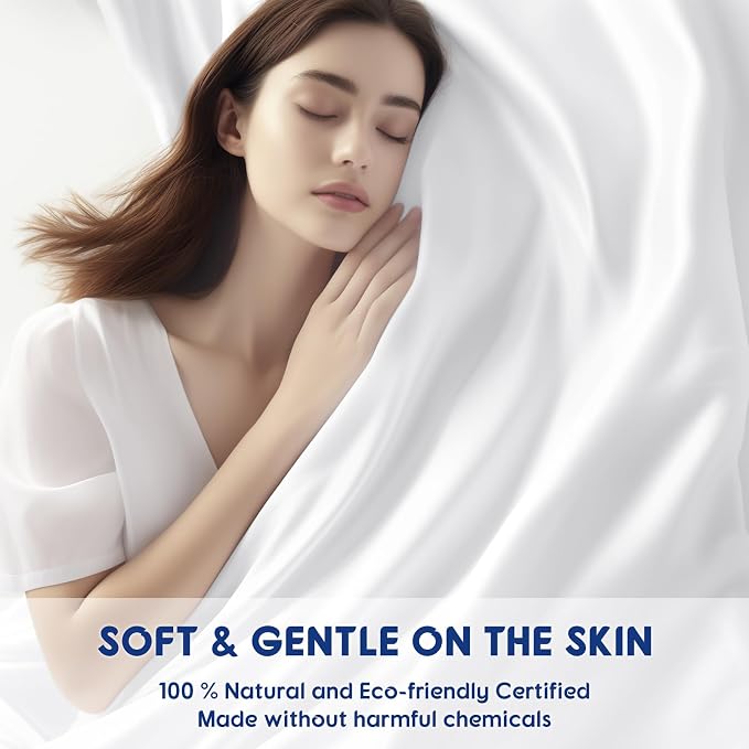 SONORO KATE 100% Egyptian Cotton Sheets,1200 Series,Full Size | Soft Breathable & Cooling LuxuryHotel Cotton,Sateen Weave for Soft Feel,Fits Upto 16" Mattress,4PC,White