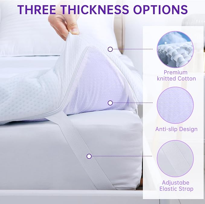 MUXHOMO 3 Inch 7-Zone Twin Mattress Topper, Egg Crate Memory Foam Mattress Topper Twin Size for Back Pain, Lavender Gel Infused Bed Pad, CertiPUR-US and Oeko-TEX Certification (38"×75")