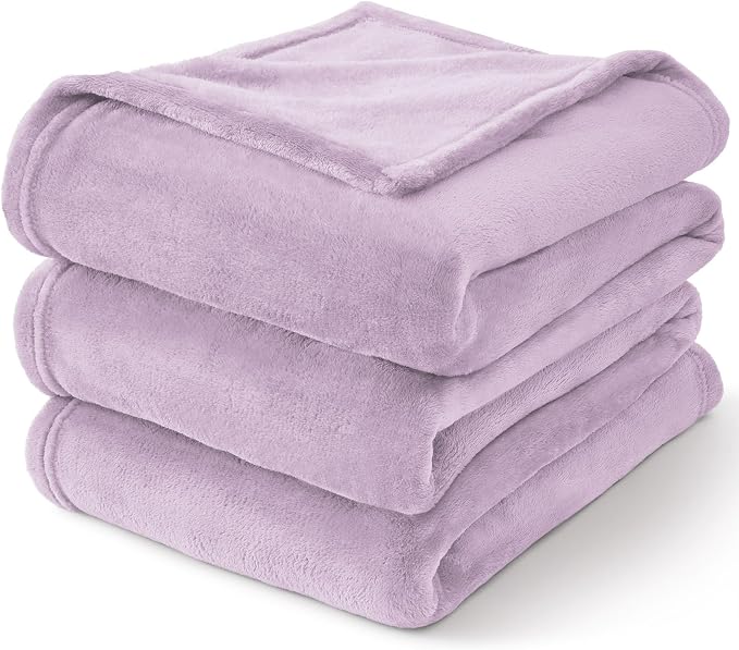 BEDELITE Fleece Blanket Soft Plush Queen Size Bed Blanket Lilac 90"x90" | Ultra Soft Fleece, Plush Microfiber, Lightweight Warmth, All Season Comfort, Fade Resistant, Machine Washable,Perfect for Bed