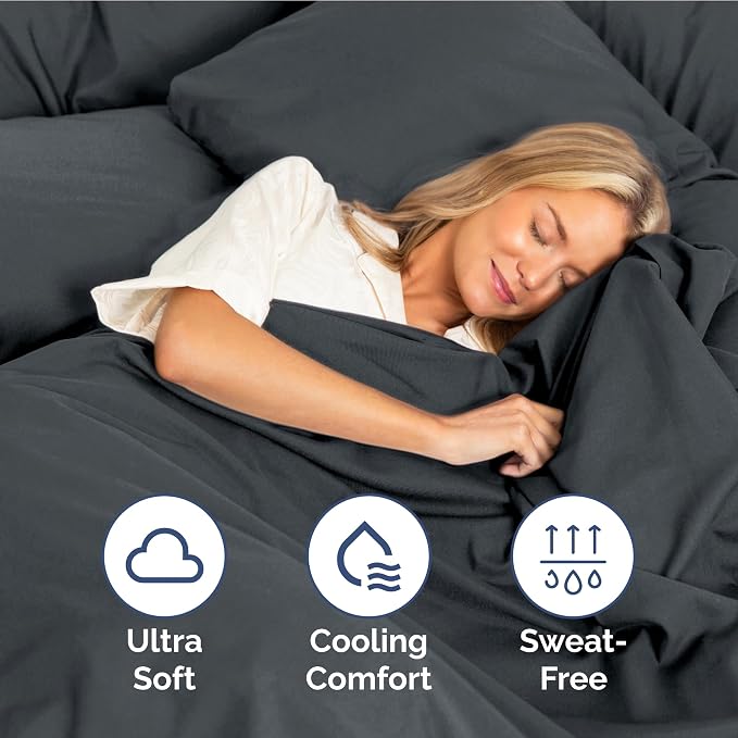 Twin XL Size 3 Piece Sheet Set - Ultra Soft & Cooling Sheets - Slate Blue | Fits 8 Inch to 16 inch Mattress, Wrinkle Free & Fade Resistant with Deep Pockets, Breathable, Comfy Hotel Luxury Bedding