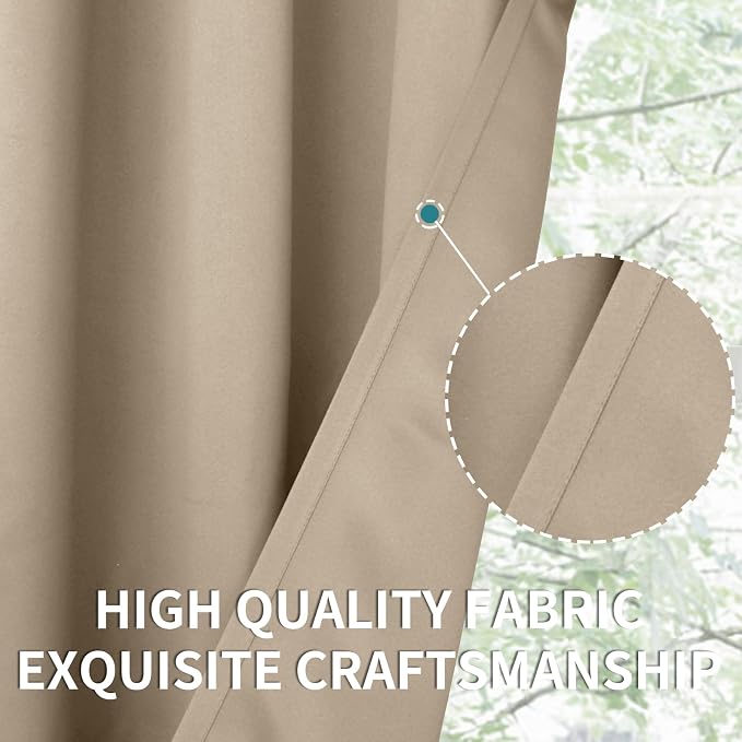 BGment Sand Room Darkening Curtains 84 Inch for Living Room - 2 Panels | Grommet Top, Light-Blocking, Sunblock, Thermal Insulated, Window Drapes for Bedroom, 52x84 Inch