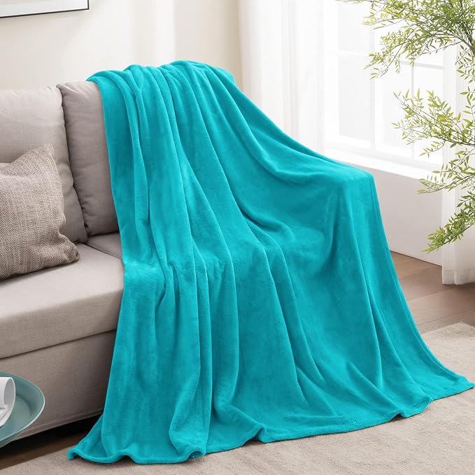 BEDELITE Fleece Blankets Twin Size Teal Throw Blankets for Couch & Bed, Plush Cozy Fuzzy Blanket, Super Soft & Warm Blankets for Spring and Summer | Ultra Soft Fleece, Plush Microfiber, Lightweight Warmth, All Season Comfort, Fade Resistant, Machine Wa...
