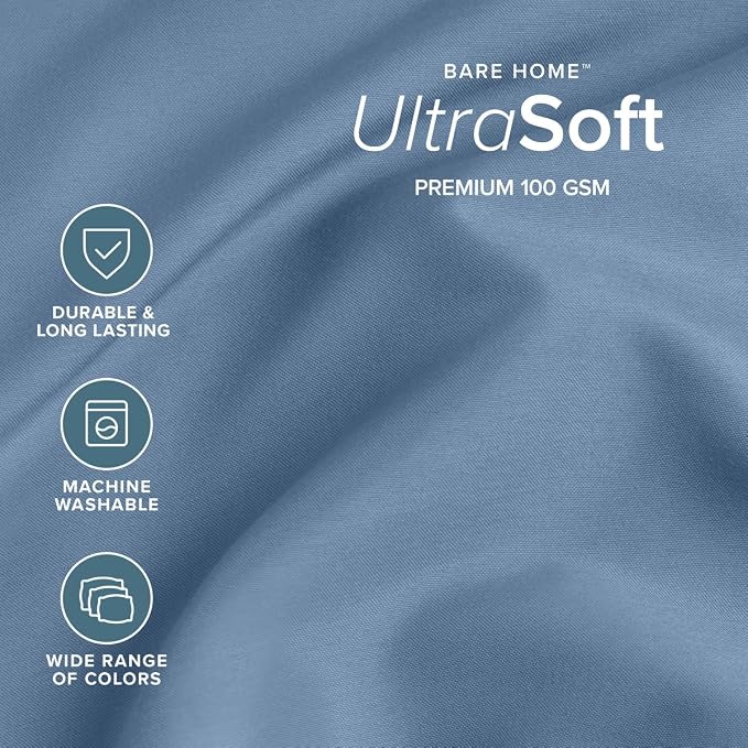 Bare Home Twin Sheet Set - 1800 Ultra-Soft (Twin, Coronet Blue) | Deep Pockets 6 to 15 Inches, Breathable, Hypoallergenic, Hotel Luxury, Easy Fit, Soft, All-Season