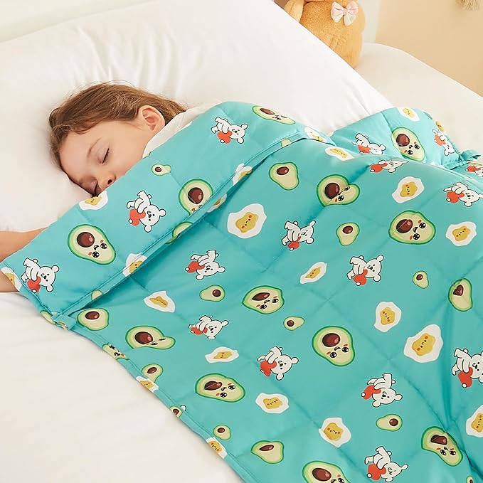 Weighted Blanket - 10 lbs Green Avocado Heavy Blanket - Small Size Breathable Lap Blanket(41"x60", 10 lbs)