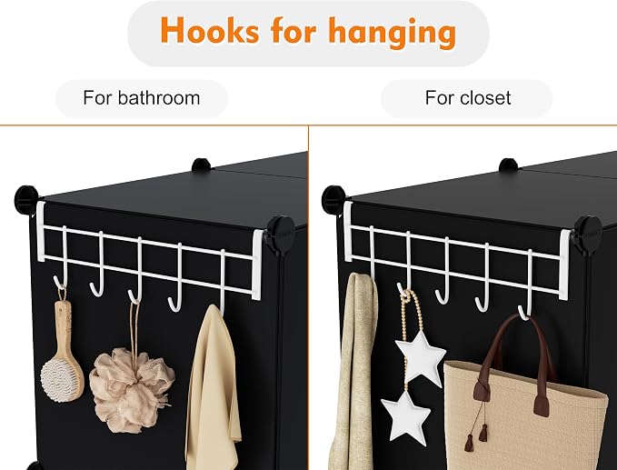 Stackble Cube Storage Organizer Modular Closet Organizers and Storage | 6 Cube Clothes Storage,Portable Bathroom Closet organizers and storage,Cubby storage shelf for Book/Bedroom,Livingroom