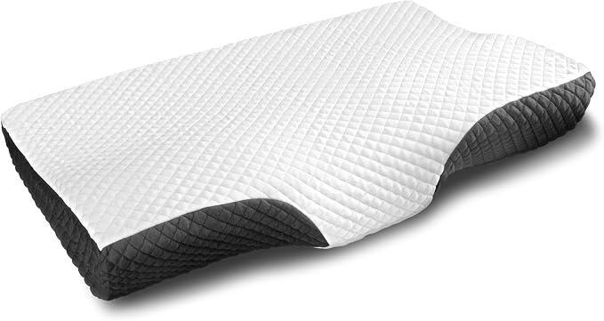EPABO Contour Memory Foam Pillow Orthopedic Sleeping Pillows, Ergonomic Cervical Pillow for Neck Pain - for Side Sleepers, Back and Stomach Sleepers, Free Pillowcase Included (Firm & Queen)