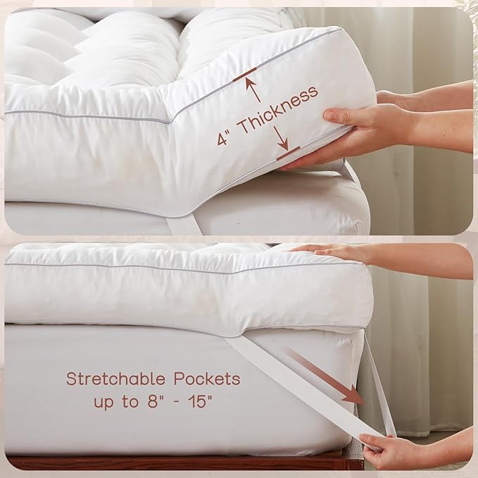 4 Inch Memory Foam Mattress Topper Back Pain Relief Twin Size | High-Density Breathable Bed Topper for Pressure Relief,Extra Thick Soft Supportive Mattress Pad 75x39x4 Inch