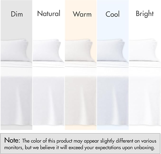 RUVANTI 100% Cotton Percale Sheets California King, Bright White | Crisp Cooling for Hot Sleepers, Deep Pocket 14", Soft Breathable & Durable, Hotel-Style 4 Piece Set