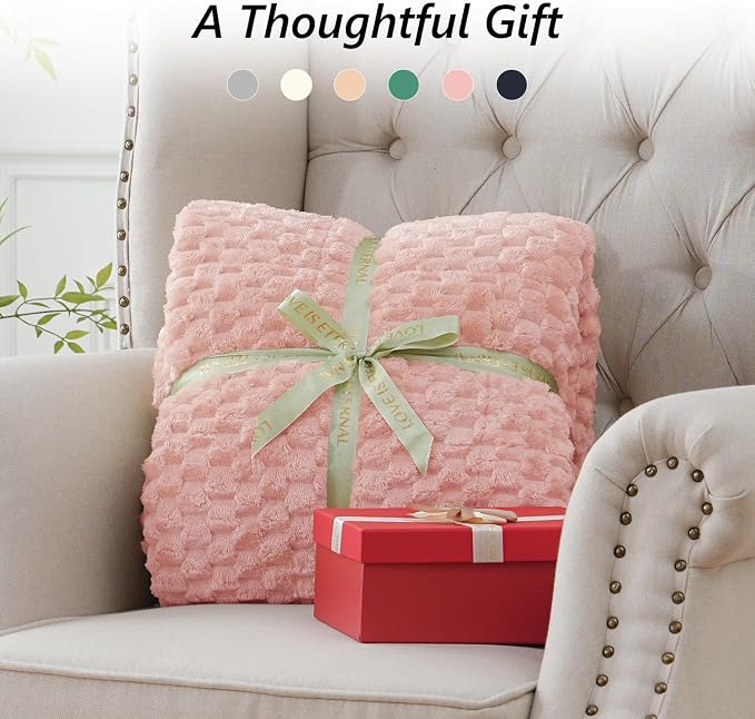 Mr. Sandman Weighted Blankets for Adults, Queen Size 60 x 80 Inches, 20lbs | Machine Washable; Soft Warm Sherpa Fleece; Jacquard Flannel Filled with Glass Beads; Heavy Throw for Sleep and Calm; Pink