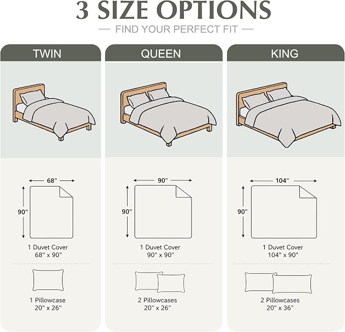 Oli Anderson 100% Egyptian Cotton Duvet Cover King Size, Green, 3 Pieces | Yarn Dyed Jacquard Textured Bedding Set, Striped Boho Design, Pre-Washed, Button Closure, Soft Breathable, All Season Comfort