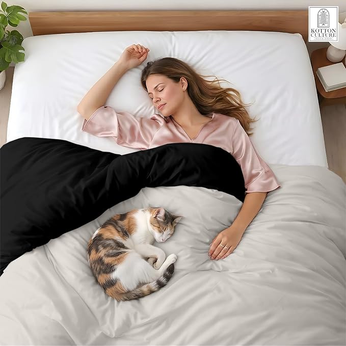120"x120" 1 Pc Super King Plus/Super Oversize King Duvet Cover Only 100% Egyptian Cotton - 600 TC, Zipper Closure & Corner Ties - Fits Only Extra Large Inserts - Night's Shadow