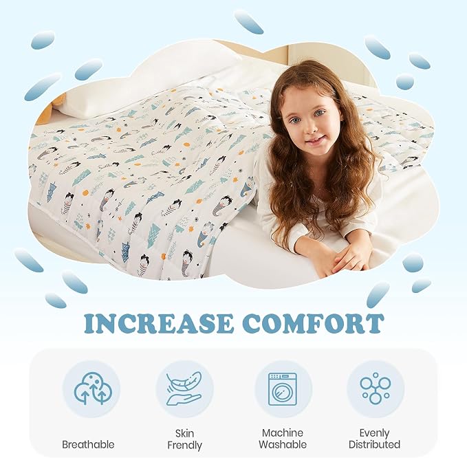 Weighted Blanket - 10 lbs Fairy Heavy Blanket - Small Size Breathable Lap Blanket(50"x60", 10 lbs)
