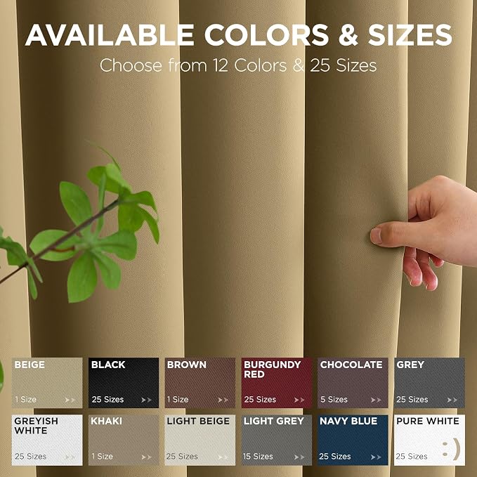 Joydeco Door Curtain Blackout Curtains for Doorway Privacy Closet Drapes | Room Divider Curtains for Bedroom Living Room, Sliding Door Curtains for Open Closet (Beige, 40Wx78L, 1 Panel)