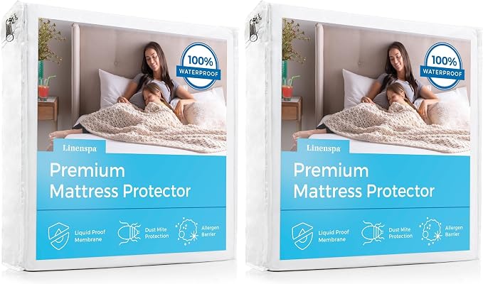 Linenspa Waterproof Mattress Protector — 2-Pack, Cal King