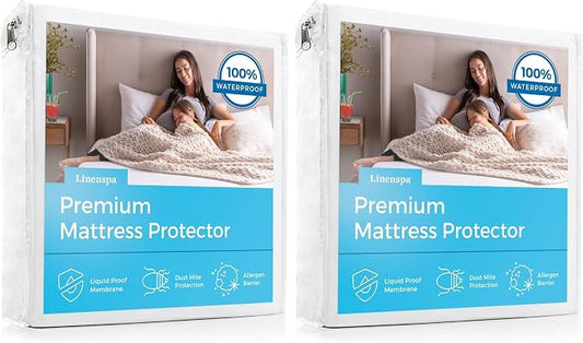 Linenspa Waterproof Mattress Protector — 2-Pack, Full