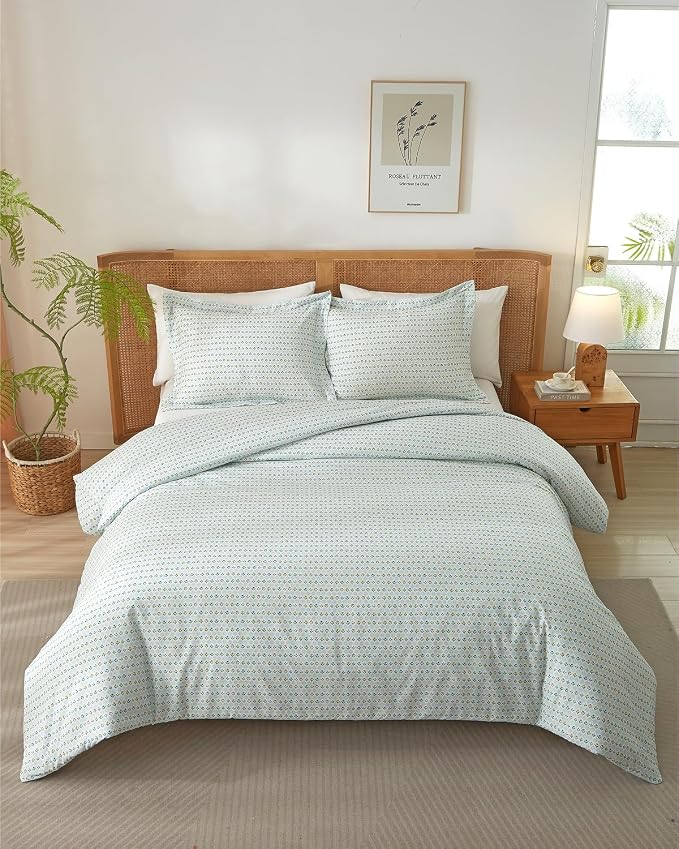 Duvet Cover Queen Size - Floral Duvet Cover - 3 Piece - Talavera Garden | Soft Floral Duvet Cover 90 x 90 with 2 Pillow Shams, Zipper Closures & Ties, Floral Bedding for Women, Men, Kids & Teens