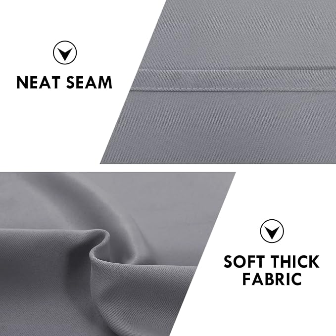 DWCN Blackout Curtains for Bedroom Living Room 42 x 84 Inch Long Grey | 2 Panels Set, Room Darkening, Thermal Insulated, Light Blocking, Rod Pocket Drapes, Noise Reducing Window Treatments