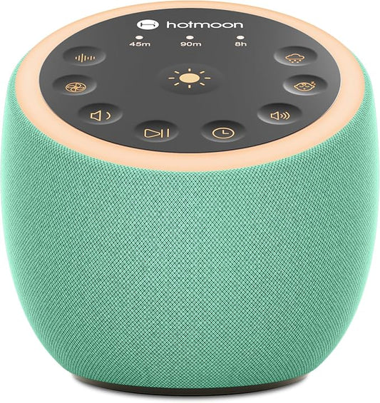 Hotmoon Sound Machine for Sleep, Cocoon 2, 40 Sounds, Dual-Speaker, Plug in | White Green Pink Brown Noise Machine for Sleeping Adults Office Privacy Baby Dogs, 4 Timers, 8 Night Light, Rain Noise Maker