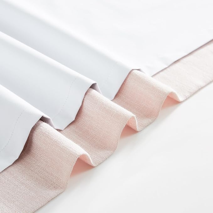 WEST LAKE Pink Bailey Pinch Pleated Blackout Curtains 84 Inches Long | Modern Textured Drapes with Backtabs Hooks,Thermal Insulated Window Treatment for Bedroom Living Room,60"Wx84"L,1 Panel
