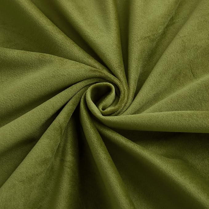 RYB HOME Moss Green Velvet Curtains & Drapes 72 inches Long for Nursery | Thermal Insulated, Privacy UV Blocking, Luxurious Soft Fabric, Back Tab, Drapes for Bedroom Bathroom, W42 x L72, 2 Panels