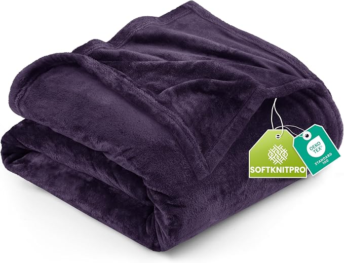 Utopia Bedding Ultra Soft Fleece Bed Blanket Twin Size Purple (60x80 Inch) | Microfiber Plush Warm Lightweight Breathable Cozy Blanket Anti-Static, All Season Use, Gift for Women and Men