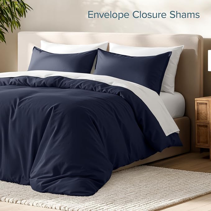 Bare Home Duvet Cover Set 1800 Ultra-Soft (King, Midnight Blue) | Lightweight, Cooling, Breathable, Premium 1800 Ultra-Soft, All-Season