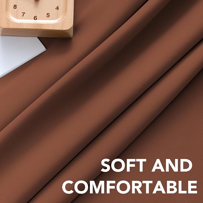 H.VERSAILTEX Blackout Curtains Thermal Insulated Window Treatment Panels Room Darkening Blackout Drapes for Living Room Back Tab/Rod Pocket Bedroom Draperies (2 Panels, Washed Spice, 52 x 84 Inch)