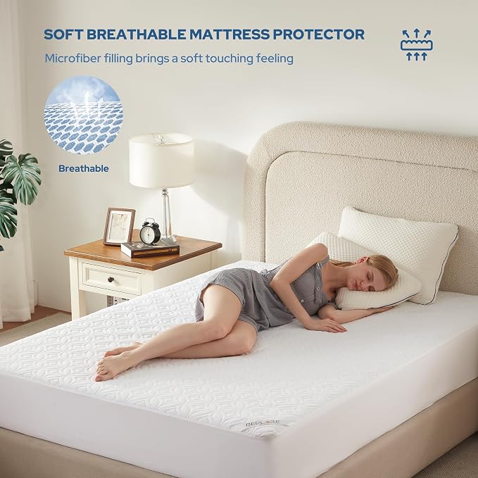 2 Pack Waterproof Mattress Protector California King Size, Deep Pocket Fit | Bedlore Soft Breathable Bed Mattress Cover Pad, Fits 6-18 Inch Deep Mattresses, Ideal for Bedroom, Hotel, White