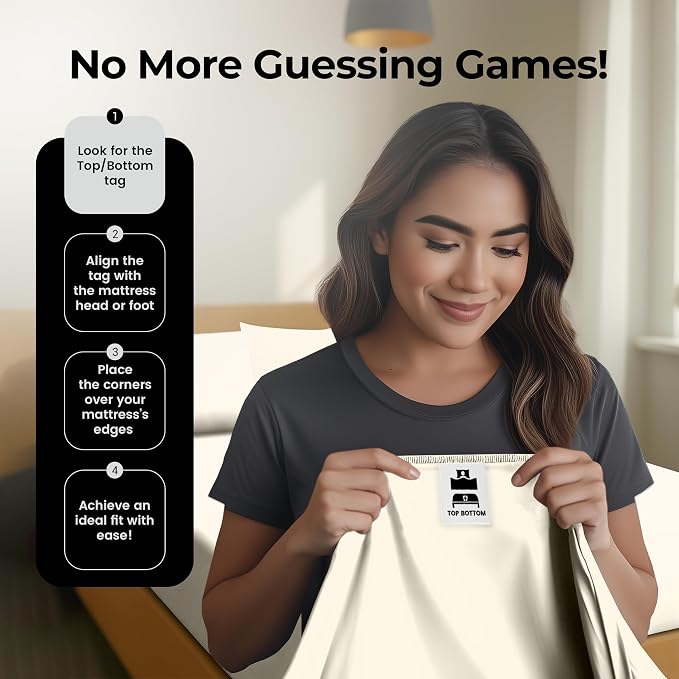 Queen Fitted Sheet, Ultra Soft Fits Up to 16 Inch Deep Pocket, Ivory | Hotel Comfort, Cooling & Breathable Cotton like Polyester, Easy Fit, Wrinkle & Fade Resistant, Snug Fit, Easy Care, Oeko-Tex