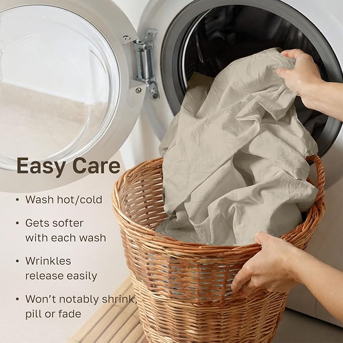 California Design Den 600 Thread Count Bed Sheets California King Size Set | 100% Cotton Sateen Backed by Good Housekeeping Seal, Soft & Smooth, 16" Deep Pocket, All-Around Elastic, Durable - Beige