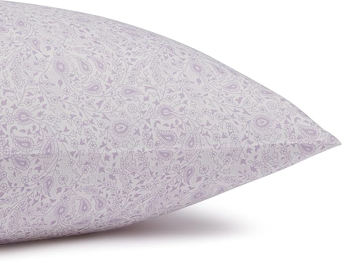 Amazon Basics Lightweight Super Soft Easy Care Microfiber Bed Sheet Set with 14-Inch Deep Pockets, Pillowcases, Full, Lavender Paisley