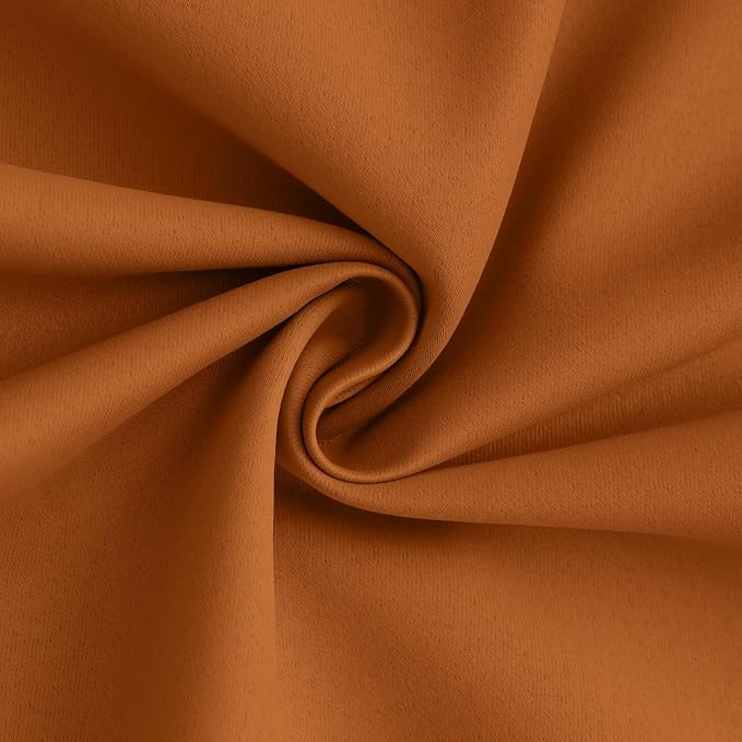 Yakamok Burnt Orange 100% Blackout Curtains 84 Inches Long 50" Wide 2 PCS | Blackout Curtain Panels for Bedroom, 2 Thick Layers Grommet Top Thermal Insulated Drapes with White Back for Living Room