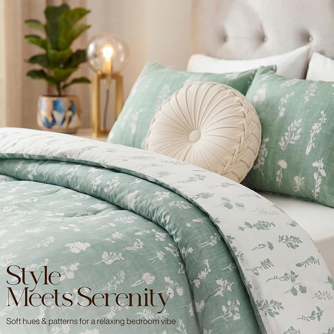 Utopia Bedding 3 Pc Queen Comforter Set, Printed Comforter, Meadow Mist | Comforter Set Includes Comforter (88x88) Inches, 2 Shams (20x26) Inches. Soft Microfiber Down Alternative, Machine Washable.