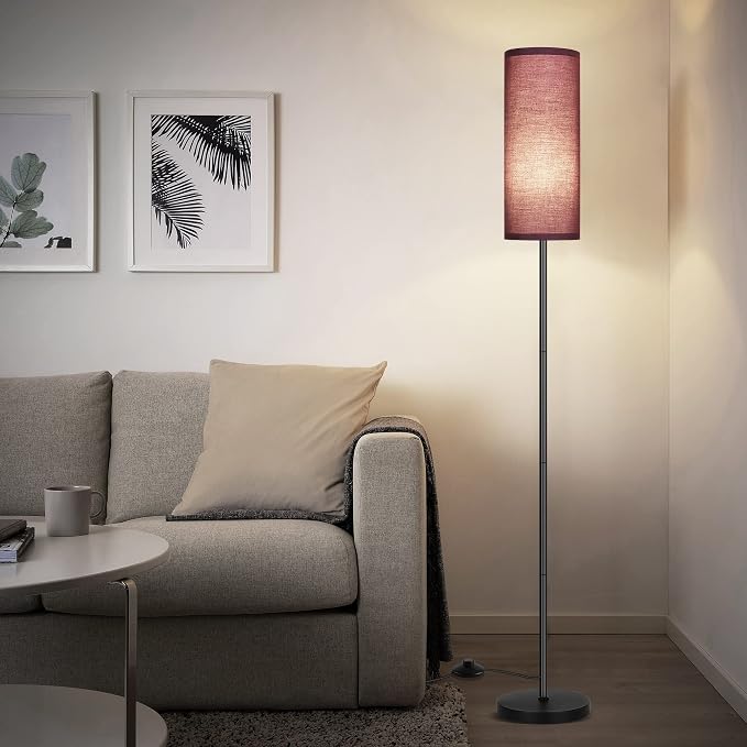PARTPHONER Floor Lamp for Living Room, Modern Standing Lamps with Lampshade, Minimalist Tall Lamp with Foot Switch for Living Room, Bedroom, Kids Room, Office(Bulb Not Included)