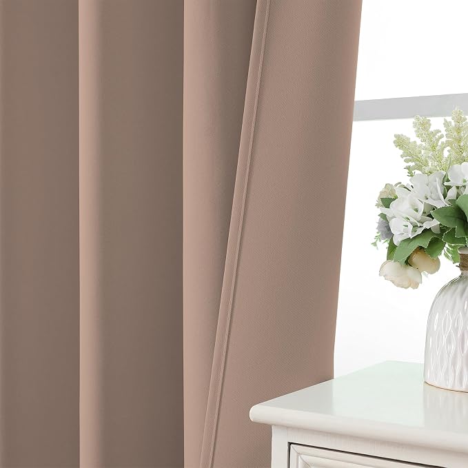 CUCRAF Khaki Blackout Curtains Customize, Rod Pocket Room Darkening Curtain for Bedroom Living Room, Thermal Insulated Window Drapes 1 Panel (Custom Size, Color)