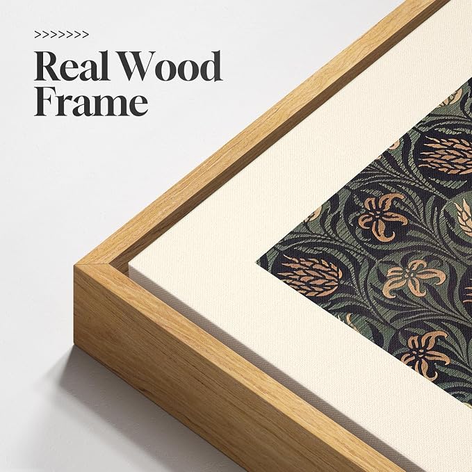 Framed Vintage William Morris Botanical Floral Canvas Wall Art, 3 Piece | Rustic nature, Retro classic, Illustration prints, 30x60 inch, Living room, Bedroom, Dining room, Hallway decor