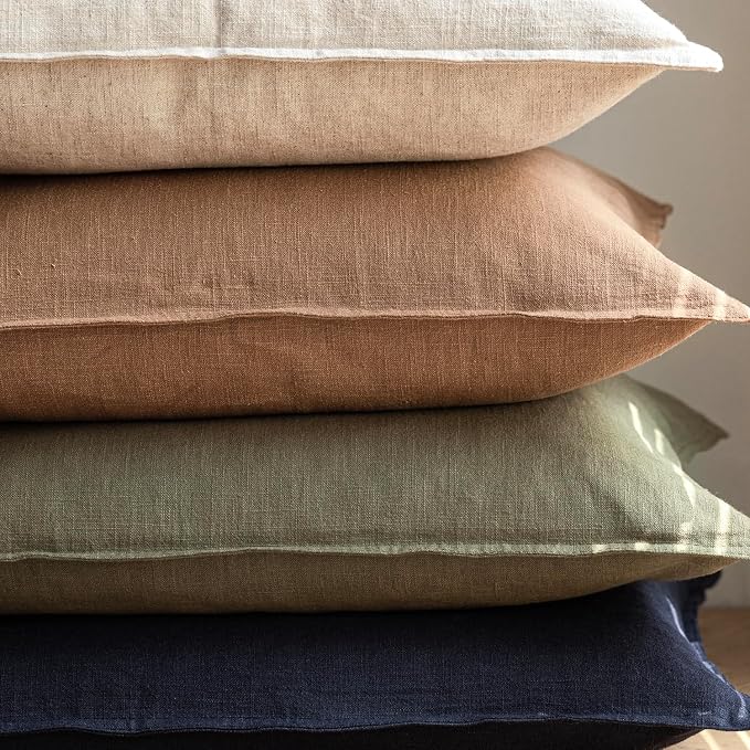 Foindtower Linen Decorative Throw Pillow Covers 16x16 Olive Branch Green | Pack of 2 Boho Farmhouse Morden Pillowcase,Accent Neutral Cushion Covers,Home Decor for Chair Couch Sofa Bedroom Living Room