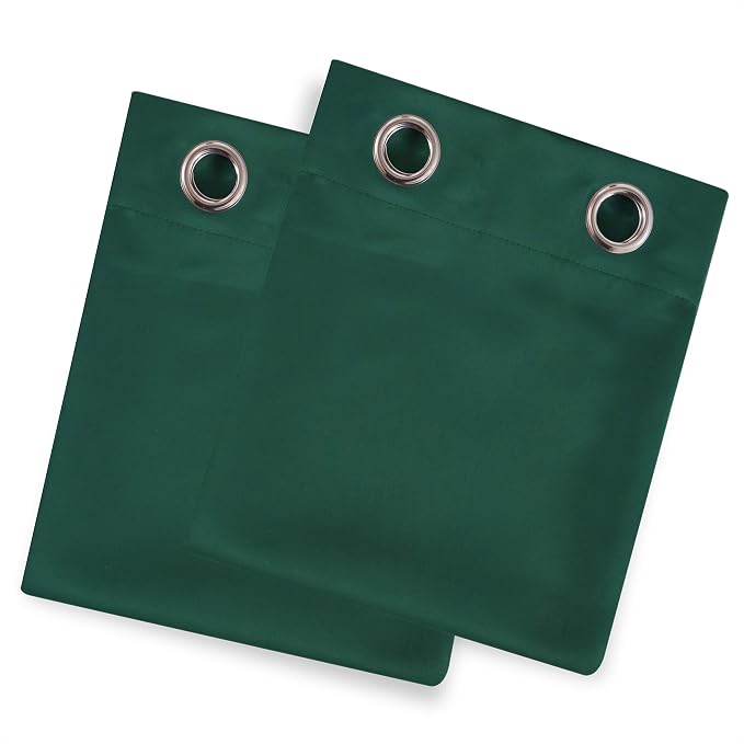 Dark Green Blackout Curtains/42 x 63 Inch/Set of Two Panels Grommet Bedroom Curtains