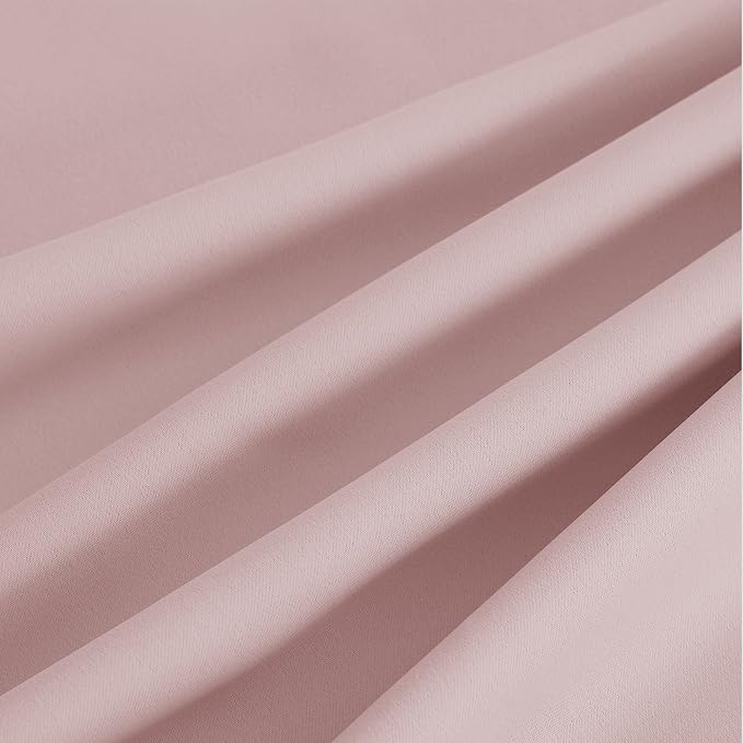 NICETOWN Blush Pink Room Darkening Curtains 68 Inches Long 2 Panels for Girls Room, Bedroom, Nursery Thermal Insulated Blackout Drapes Solid Grommet Noise Reducing Window Curtains, W40