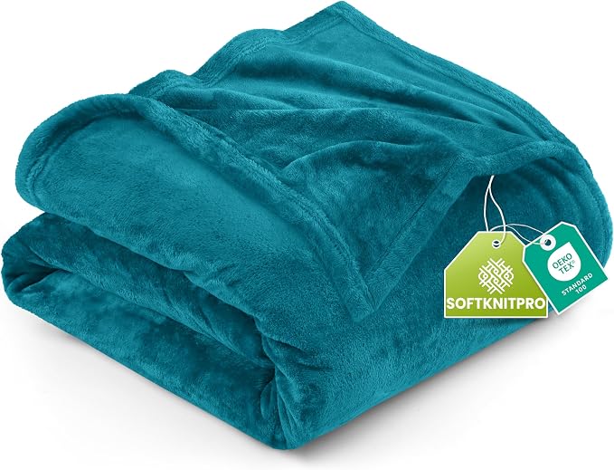 Utopia Bedding Soft Fleece Bed Blanket Twin Size Turquoise (60x80 Inch) | Microfiber Plush Warm Lightweight Breathable Cozy Blanket Anti-Static, All Season Use, Gift for Women and Men