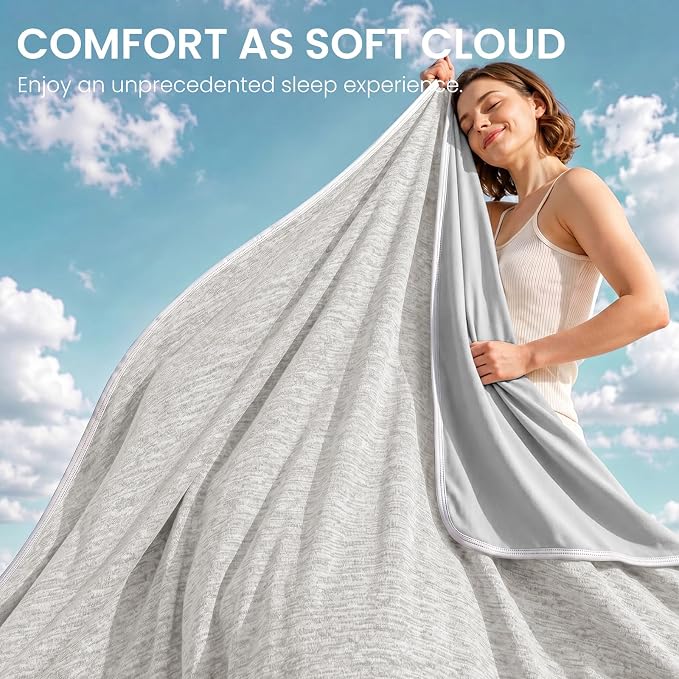 Topcee Cooling Blanket (90"x90"Queen Size) for Night Sweats Absorbs Heat to Keep Adults Cool on Warm Nights, Q-Max 0.5 Cooling Blankets for Hot Sleepers, Ultra-Cool Lightweight Blanket for Bed | Absorbs Heat Cold Summer Blanket for Night Sweats & Menop...