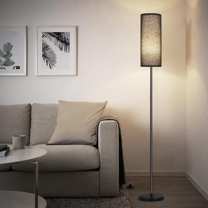 PARTPHONER Floor Lamp for Living Room, Modern Standing Lamps with Lampshade, Minimalist Tall Lamp with Foot Switch for Living Room, Bedroom, Kids Room, Office(Bulb Not Included)