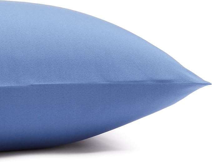 Amazon Basics Lightweight Breathable Super Soft Easy Care Wrinkle Resistant Brushed Microfiber 3-Piece Bed Sheet Set with 14-Inch Deep Pockets, Twin, Dutch Blue, Solid