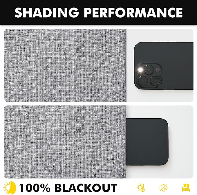 MIULEE 100% Blackout Linen Curtains 42 x 84 Inch Glacier Gray 2 Panels | Thermal Insulated, Room Darkening Drapes for Bedroom Living Room, Back Tab Rod Pocket Pinch Pleated, Solid Luxury Decor