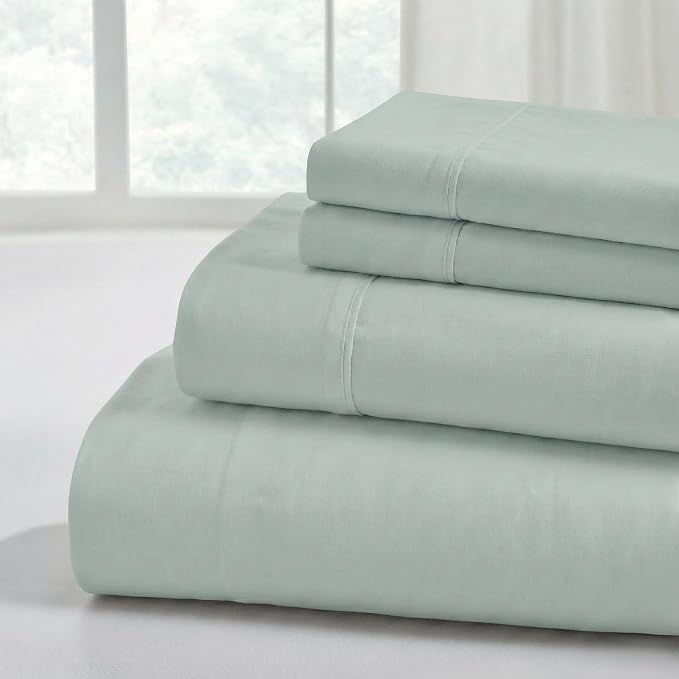 Modern Threads Soft Microfiber Solid Sheets - Luxurious Microfiber Bed Sheets - Includes Flat Sheet, Fitted Sheet with Deep Pockets, & Pillowcases Smoke King