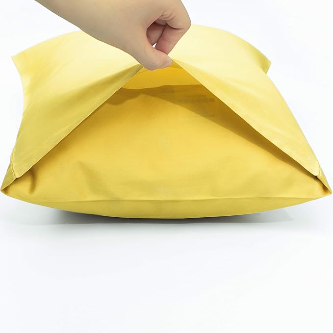 NTBAY Queen Egyptian Cotton Sateen Pillowcases, Set of 2, Mustard Yellow | 500 Thread Count Egyptian Cotton Sateen with Envelope Closure, 2 Pack 20 x 30 Inch Pillowcases, Insert Not Included