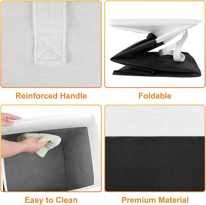 TasticTotes Laundry Basket 3-Pack, Laundry Hamper, 100L-Black | Clothes Laundry Hamper, Collapsible Laundry Basket, Freestanding laundry hamper with Handles for Home or Dorm