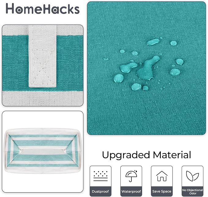 HomeHacks 2 Pack Large Laundry Baskets, Laundry Hampers Bags (Green 100Lx2) | Waterproof, Freestanding, Collapsible Clothes Hamper with Reinforced Handles in Laundry Room, Dorm, Bathroom, Bedroom