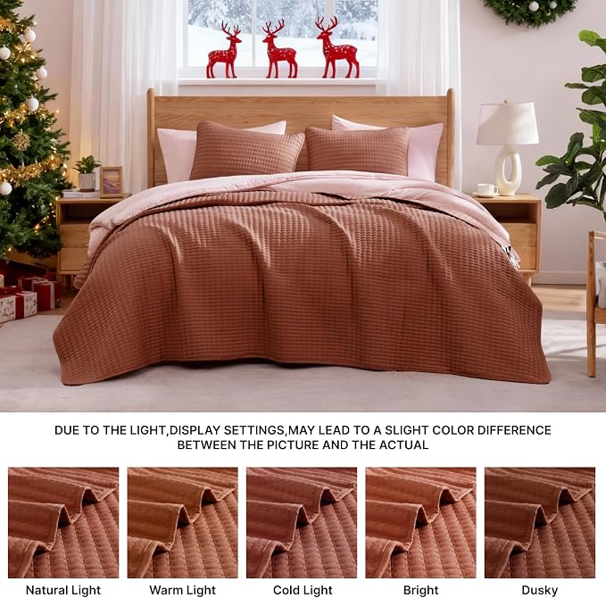 King Size Quilt-Lightweight Bedspreads King Quilt Bedding Set | Soft Coverlet with 2 Pillow Shams for All Seasons, Suitable for Bed, Couch, 3 Pieces, 106"x94"